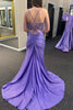 Load image into Gallery viewer, Beaded Spaghetti Straps Royal Blue Mermaid Corset Prom Dress