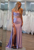 Load image into Gallery viewer, Lilac Pleated Strapless Corset Prom Dress with Slit