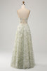 Load image into Gallery viewer, A-Line Light Green Corset Prom Dress with Embroidery