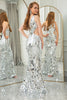 Load image into Gallery viewer, Sparkly Mermaid One Shoulder Silver Long Prom Dress