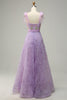 Load image into Gallery viewer, Purple A Line Tulle Princess Prom Dress With Embroidery