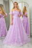 Load image into Gallery viewer, Lilac A Line Strapless Long Corset Prom Dress