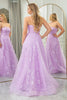 Load image into Gallery viewer, Lilac A Line Strapless Long Corset Prom Dress