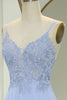 Load image into Gallery viewer, Lavender A-line Spaghetti Strap Corset Prom Dress with Appliques