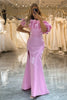 Load image into Gallery viewer, Glitter Pink Mermaid Off the Shoulder Long Prom Dress With Slit
