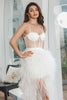 Load image into Gallery viewer, White High Low Ruffled Corset Graduation Dress