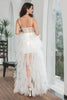 Load image into Gallery viewer, White High Low Ruffled Corset Graduation Dress