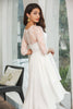 Load image into Gallery viewer, High Low White Graduation Dress with Lace Sleeves