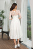 Load image into Gallery viewer, High Low White Graduation Dress with Lace Sleeves