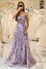 Load image into Gallery viewer, Mauve A-Line Spaghetti Straps Long Prom Dress with Appliques