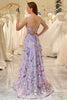 Load image into Gallery viewer, Mauve A-Line Spaghetti Straps Long Prom Dress with Appliques