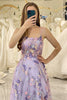 Load image into Gallery viewer, Mauve A-Line Spaghetti Straps Long Prom Dress with Appliques