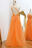 Load image into Gallery viewer, One Shoulder A-line Orange Prom Dress with Appliques