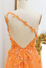 Load image into Gallery viewer, One Shoulder A-line Orange Prom Dress with Appliques