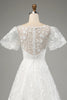 Load image into Gallery viewer, Ivory A-Line Puff Sleeves Wedding Dress with Appliques