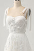 Load image into Gallery viewer, Ivory A-Line Spaghetti Straps Wedding Dress with Appliques