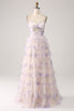 Load image into Gallery viewer, Lavender Flower Tiered Princess Prom Dress with Pleated