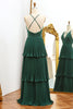 Load image into Gallery viewer, Dark Green A Line V-neck Pleated Prom Dress