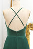 Load image into Gallery viewer, Dark Green A Line V-neck Pleated Prom Dress