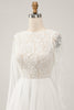 Load image into Gallery viewer, Elegant Ivory A Line Backless Long Sleeves Wedding Dress with Lace