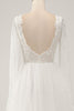 Load image into Gallery viewer, Elegant Ivory A Line Backless Long Sleeves Wedding Dress with Lace