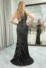 Load image into Gallery viewer, Mermaid One Shoulder Black Sequins Cut Out Prom Dress with Slit