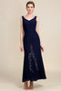 Load image into Gallery viewer, Navy Two Piece Sparkly Beaded Mother of the Bride Dress