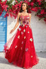 Load image into Gallery viewer, Burgundy A Line Princess Prom Dress with Appliques