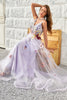 Load image into Gallery viewer, Lavender A Line Princess Prom Dress with Appliques