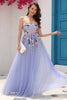 Load image into Gallery viewer, A Line Strapless Lavender Princess Prom Dress with Appliques