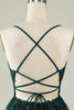 Load image into Gallery viewer, A Line Spaghetti Straps Dark Green Short Prom Dress with Criss Cross Back