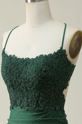 Dark Green Bodycon Short Prom Dress with Beading