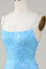 Load image into Gallery viewer, Sparkly Blue Beaded Tight Short Party Dress