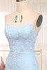 Load image into Gallery viewer, Blue Mermaid Spaghetti Strap Beaded Prom Dress