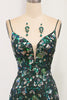 Load image into Gallery viewer, Dark Green Mermaid Spaghetti Straps Beaded Prom Dress With Split