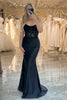 Load image into Gallery viewer, Mermaid Spaghetti Straps Black Corset Prom Dress With Appliques