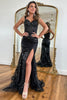 Load image into Gallery viewer, Sparkly Golden Mermaid Corset Off the Shoulder Sequins Long Prom Dress with Slit