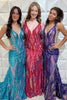 Load image into Gallery viewer, Purple Mermaid Deep V-Neck Long Prom Dress with Sequins