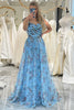 Load image into Gallery viewer, Lavendar Printed A-line Off The Shoulder Prom Dress