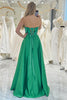 Load image into Gallery viewer, Sparkly Dark Green A-line Strapless Corset Prom Dress