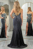 Load image into Gallery viewer, Black Mermaid Strapless Beaded Prom Dress with Slit