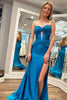 Load image into Gallery viewer, Sparkly Mermaid Sweetheart Corset Long Prom Dress with Slit