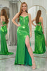 Load image into Gallery viewer, Green Mermaid Spaghetti Straps Prom Dress with Slit