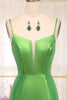 Load image into Gallery viewer, Mermaid Green Spaghetti Straps Prom Dress with Slit