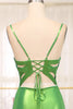 Load image into Gallery viewer, Mermaid Green Spaghetti Straps Prom Dress with Slit