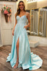 Load image into Gallery viewer, Beaded Spaghetti Straps Corset Prom Dress with Slit