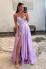 Load image into Gallery viewer, Beaded Spaghetti Straps Corset Prom Dress with Slit