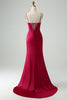 Load image into Gallery viewer, Burgundy Mermaid Corset Spaghetti Straps Prom Dress with Pleated