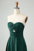 Load image into Gallery viewer, Dark Green A Line Sweetheart Keyhole Long Bridesmaid Dress