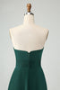 Load image into Gallery viewer, Dark Green A Line Sweetheart Keyhole Long Bridesmaid Dress